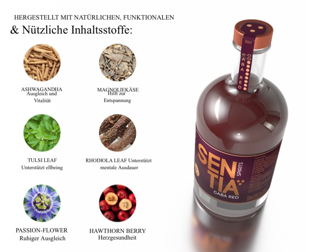SENTIA GABA RED– alkoholfreier Botanical Drink (0,0 %) – 500 ml