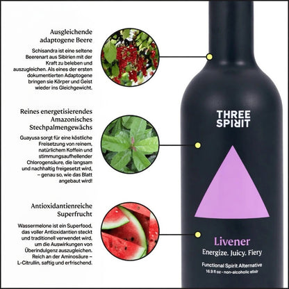 THREE SPIRIT® LIVENER – Alkoholfreier Premium-Spirit.(500 ml)