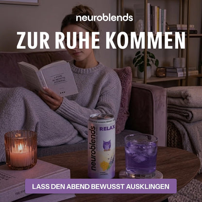 Neuroblends RELAX- 24 Dosen (24 × 330 ml) - Wellness Drink Honig-Lavendel ohne Zucker