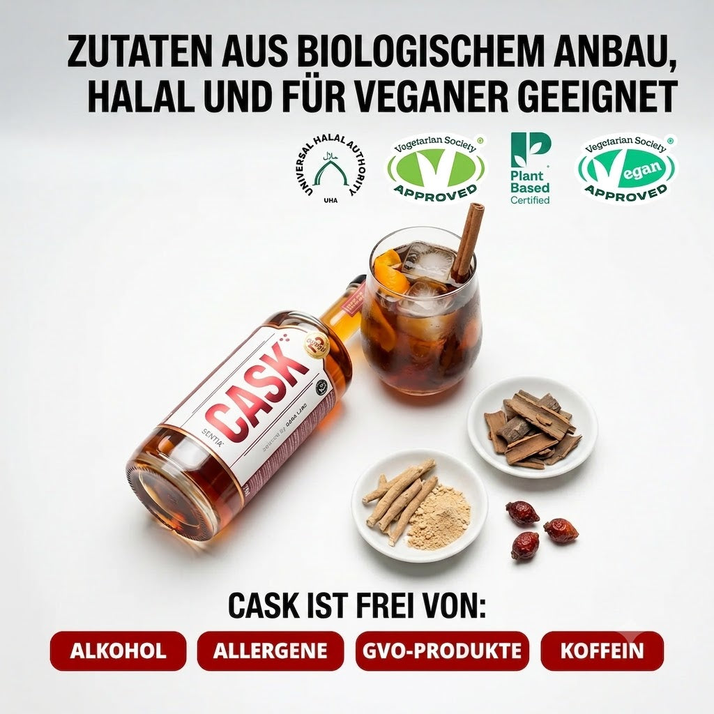 SENTIA CASK (700 ml) – alkoholfreier Botanical (0,0 % Alkohol) Whisky‑Alternative mit Eiche & Vanille