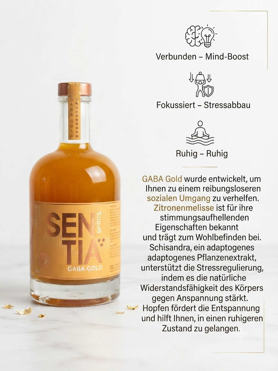 SENTIA GABA GOLD – alkoholfreier Botanical Drink (0,0 %) – 500 ml