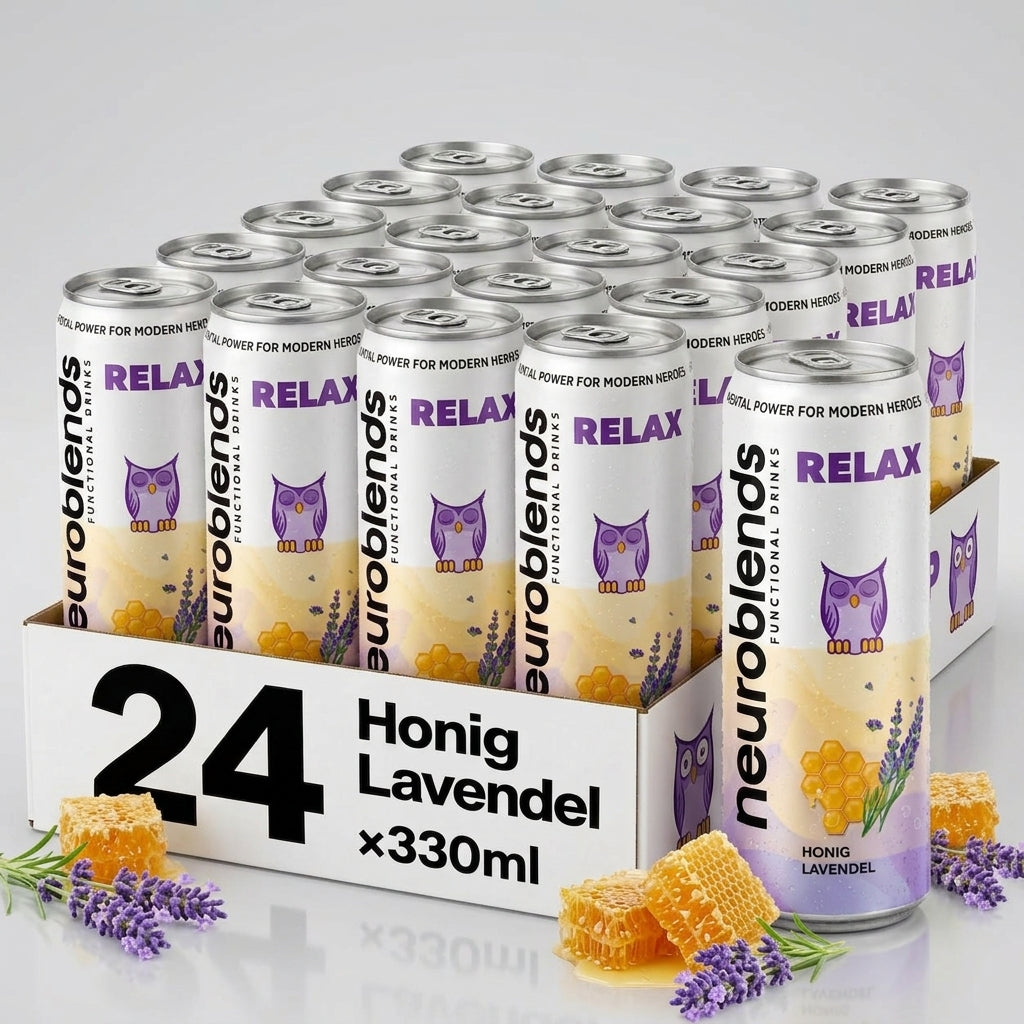 Neuroblends RELAX- 24 Dosen (24 × 330 ml) - Wellness Drink Honig-Lavendel ohne Zucker