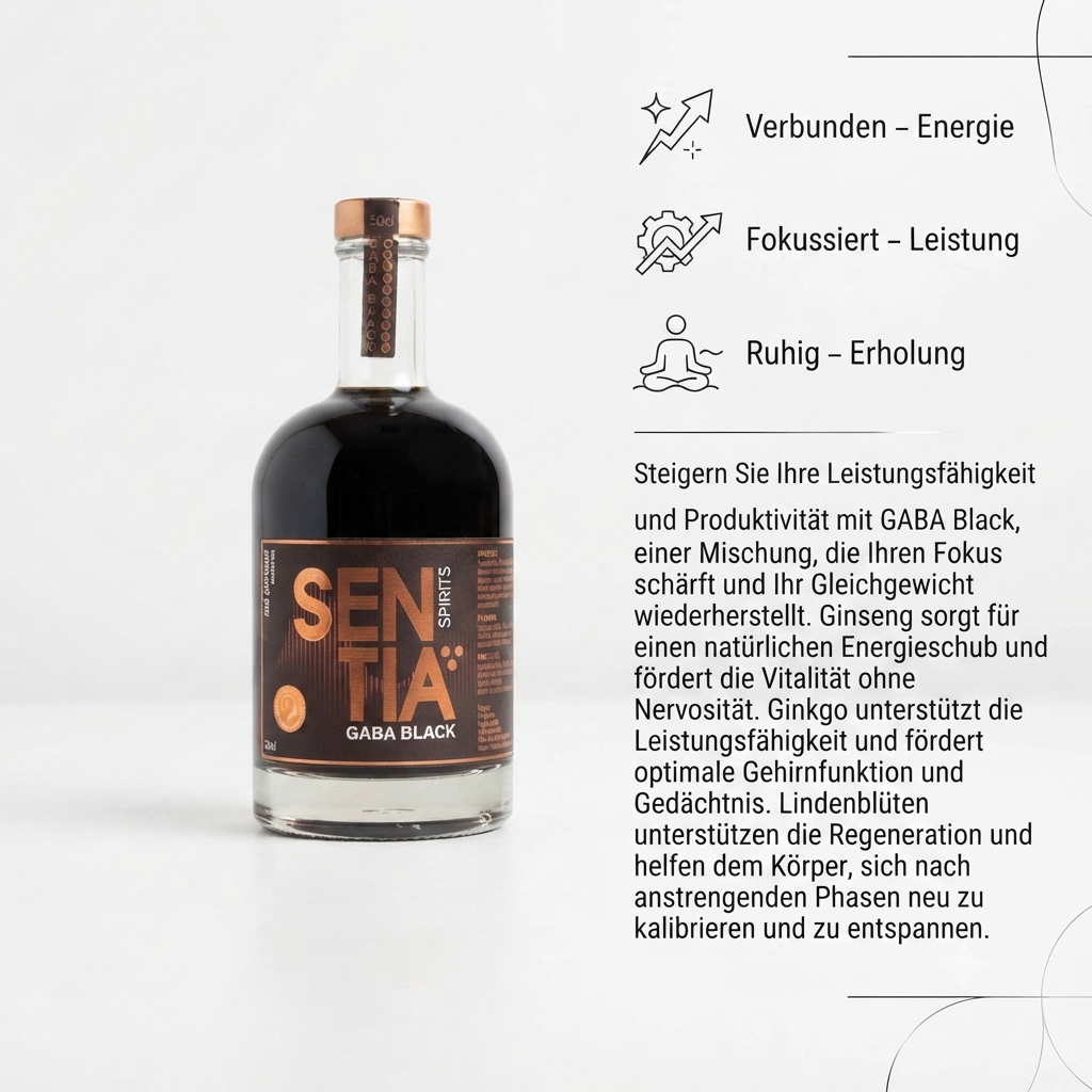 SENTIA GABA BLACK – alkoholfreier Botanical Drink (0,0 %) – 500 ml