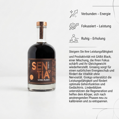SENTIA GABA BLACK – alkoholfreier Botanical Drink (0,0 %) – 500 ml