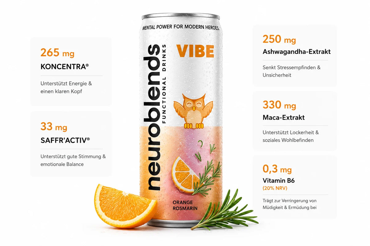 Neuroblends VIBE – 24 Dosen (24 × 330 ml) – Alkoholfreier Mood Drink ohne Zucker