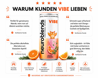 Neuroblends VIBE – 24 Dosen (24 × 330 ml) – Alkoholfreier Mood Drink ohne Zucker