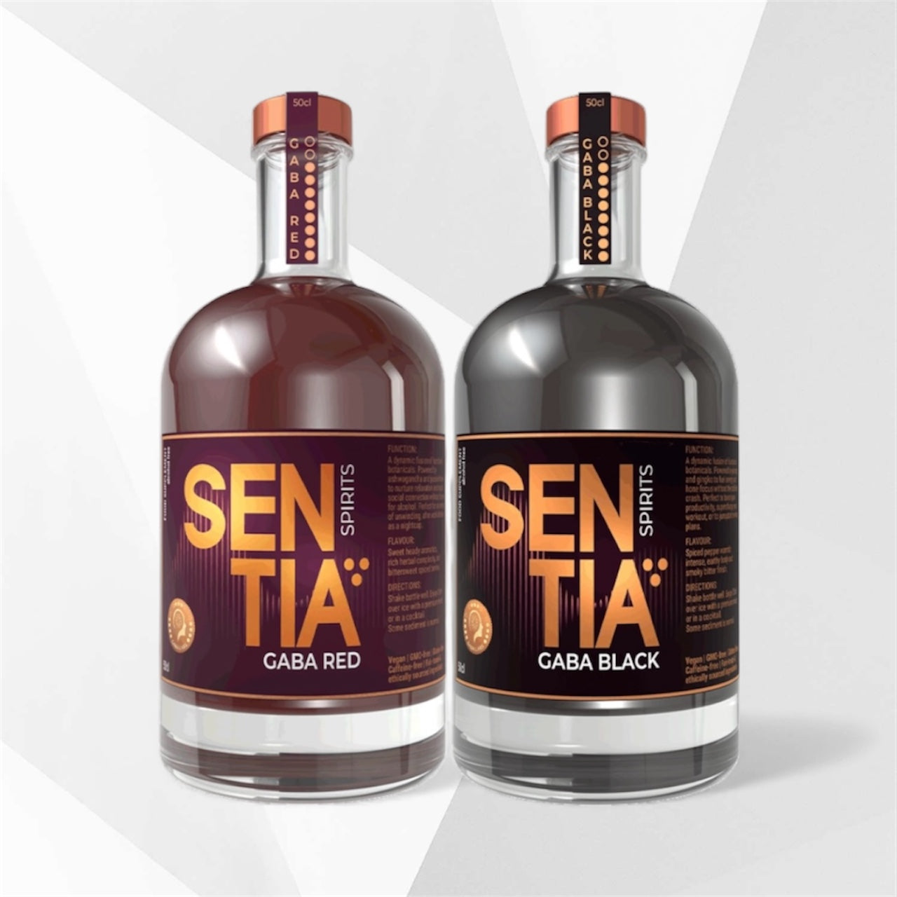 SENTIA GABA RED & BLACK – 2er-Bundle alkoholfreier Botanical Drink (0,0 % Alkohol) 2×500 ml)