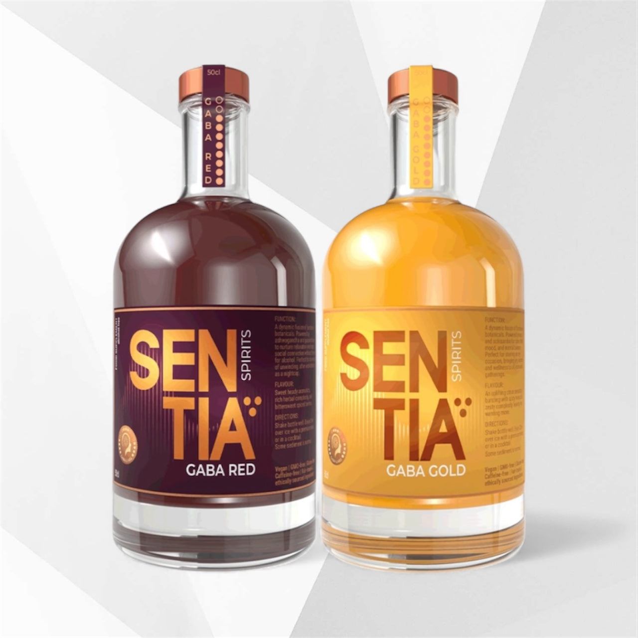 SENTIA GABA GOLD & RED – 2er-Bundle alkoholfreier Botanical Drink (0,0 % Alkohol)  (2×500 ml)