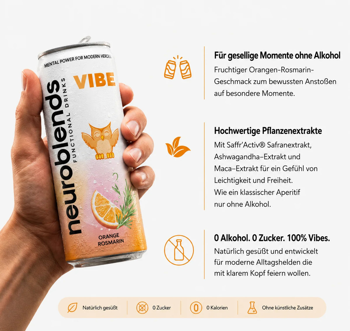 Neuroblends VIBE – 24 Dosen (24 × 330 ml) – Alkoholfreier Mood Drink ohne Zucker