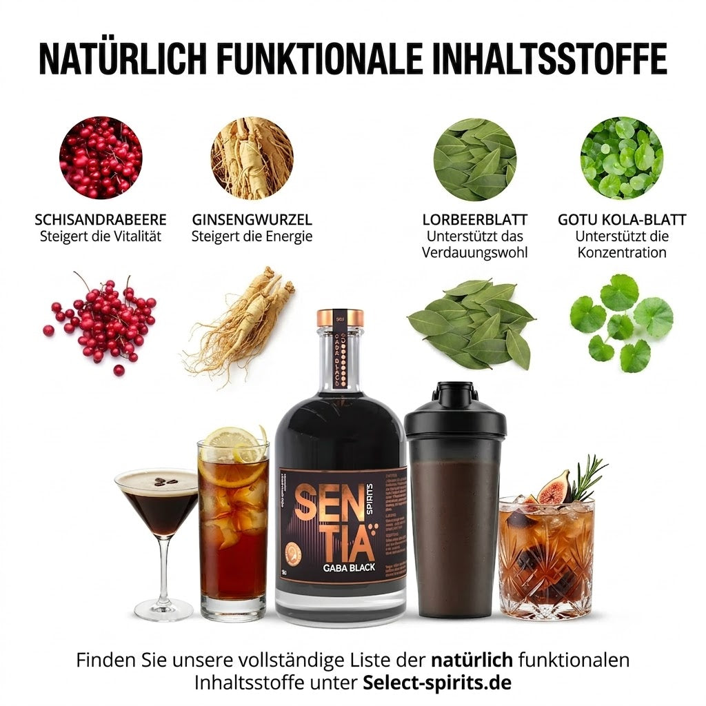 SENTIA GABA RED & BLACK – 2er-Bundle alkoholfreier Botanical Drink (0,0 % Alkohol) 2×500 ml)