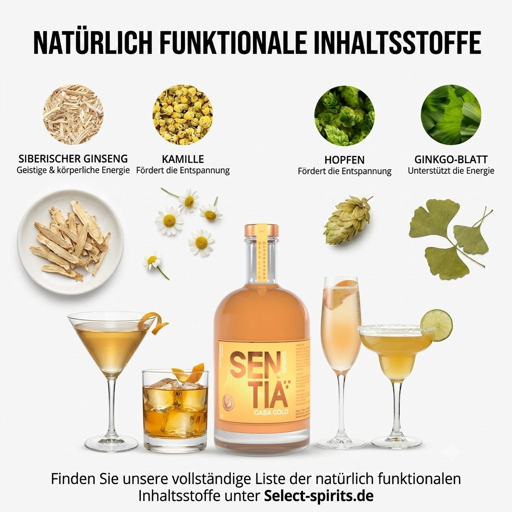 SENTIA GABA GOLD & BLACK – 2er-Bundle alkoholfreier Botanical Drink (0,0 % Alkohol) (2×500 ml)