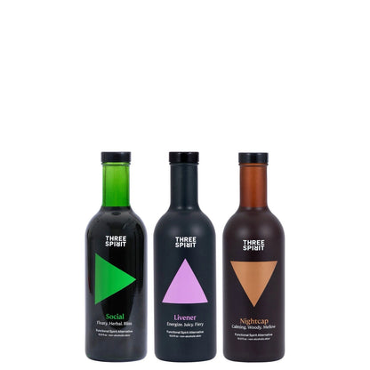 Three Spirit 3 Pack Bundle (3x500ml) - Non Alcoholic Elixirs, Energy, Social & Relax|376519911368